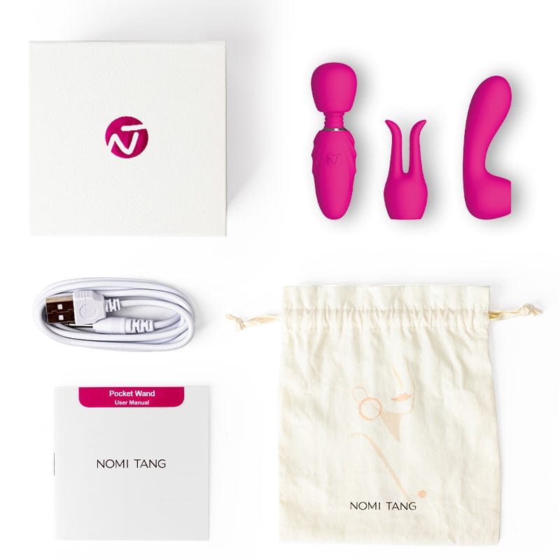 Nomi Tang - Pocket Mini Powerful Wand Massager (Hot Pink) -  Mini Wand Massagers (Vibration) Rechargeable  Durio.sg
