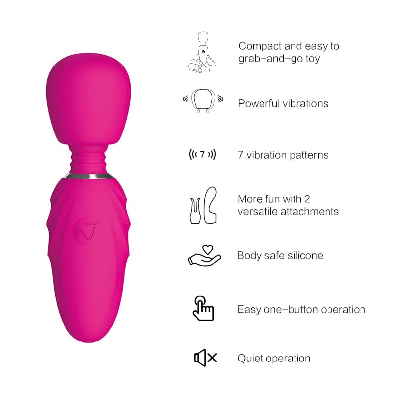 Nomi Tang - Pocket Mini Powerful Wand Massager (Hot Pink) -  Mini Wand Massagers (Vibration) Rechargeable  Durio.sg