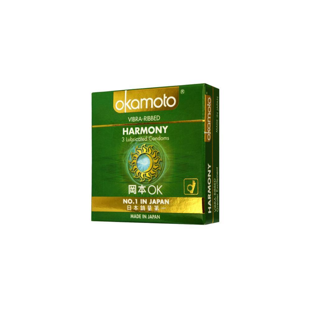 Okamoto - Harmony Vibra-Ribbed Condoms 3&#39;s -  Condoms  Durio.sg