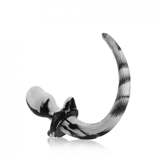 Oxballs - Beagle Puppy Tail Butt Plug Medium (Black/White) -  Anal Plug (Non Vibration)  Durio.sg