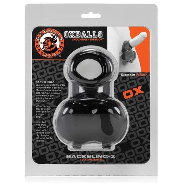 Oxballs - Sacksling 2 Cock Sling Ball Bag Cock Sleeve (Black) -  Cock Sleeves (Non Vibration)  Durio.sg