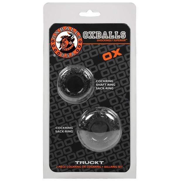 Oxballs - TruckT Cock & Ball Ring Set Pack of 2 (Black) -  Rubber Cock Ring (Non Vibration)  Durio.sg