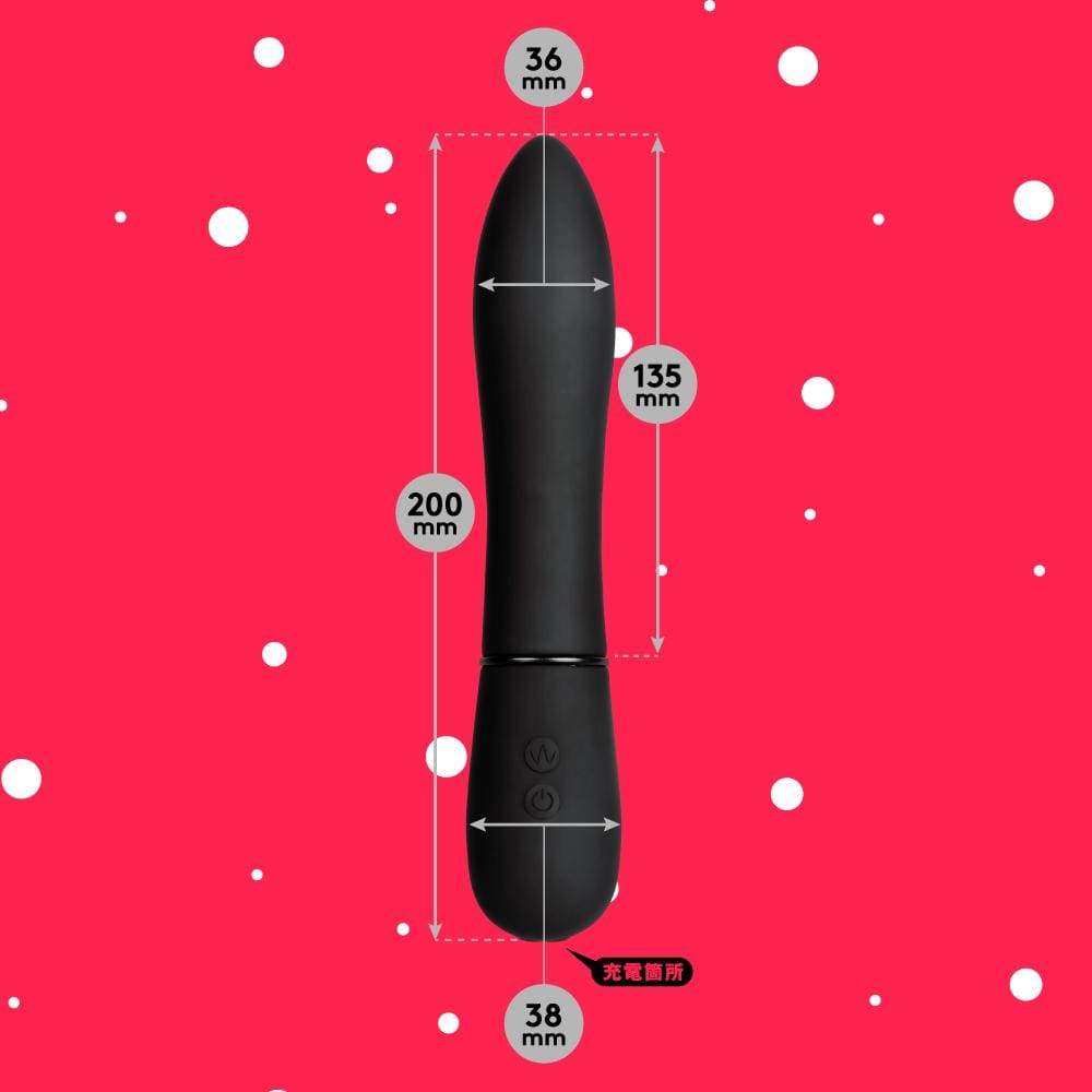 PPP - Completely Waterproof Linear Piston Vibe 25 (Black) -  Non Realistic Dildo w/o suction cup (Vibration) Rechargeable  Durio.sg