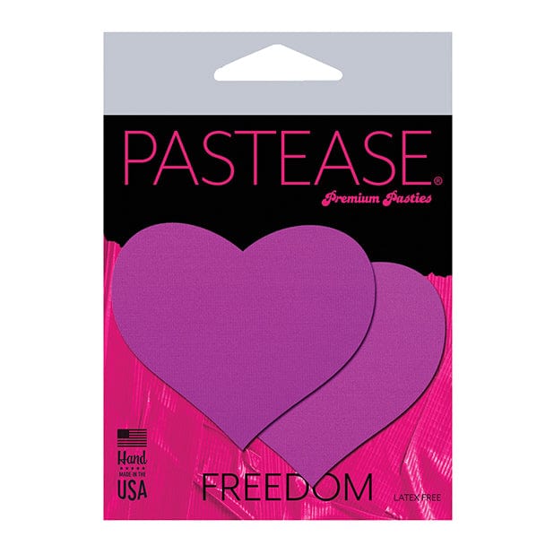 Pastease - Basic Heart Black Light Reactive Pasties Nipple Covers O/S (Neon Purple) -  Nipple Covers  Durio.sg