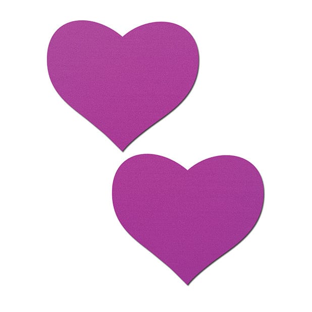 Pastease - Basic Heart Black Light Reactive Pasties Nipple Covers O/S (Neon Purple) -  Nipple Covers  Durio.sg