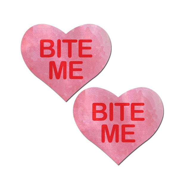 Pastease - Premium Bite Me Heart Pasties Nipple Covers O/S (Red/Pink) -  Nipple Covers  Durio.sg