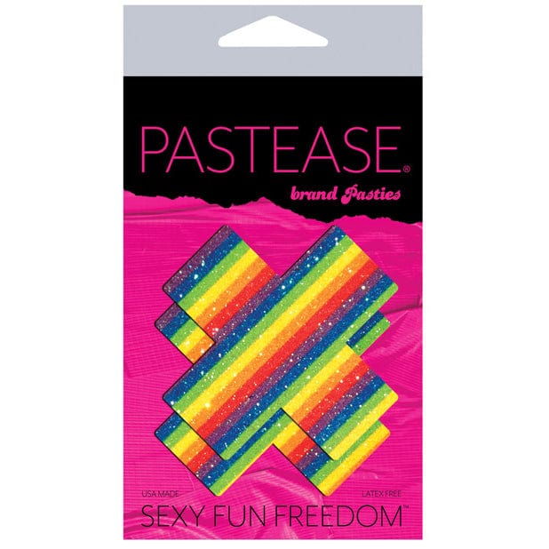 Pastease - Premium Glitter Plus Pasties Nipple Covers O/S (Rainbow) -  Nipple Covers  Durio.sg