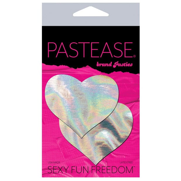 Pastease - Premium Hologram Heart Pasties Nipple Covers O/S (Silver) -  Nipple Covers  Durio.sg
