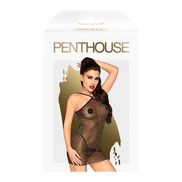 Penthouse - Bombshell Sheer Shimmer Mini Dress S/M (Black) -  Dresses  Durio.sg