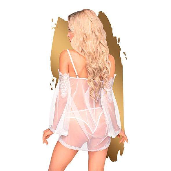 Penthouse - Lip Smacker Mesh Lace Chemise S/M (White) -  Chemises  Durio.sg