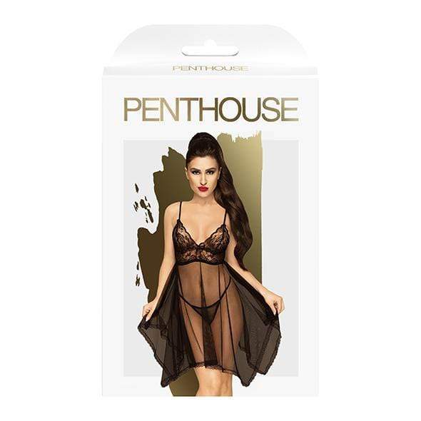 Penthouse - Naughty Doll Lace Babydoll with Thong Chemise L/XL (Black) -  Chemises  Durio.sg
