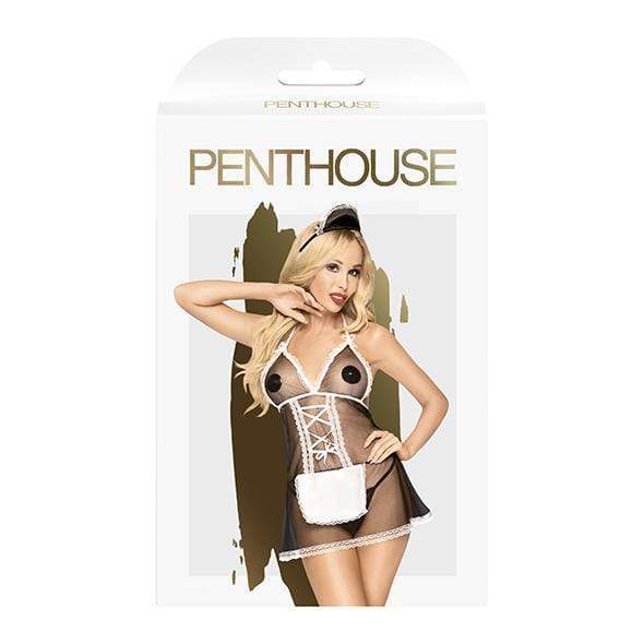 Penthouse - Teaser Mesh Babydoll with Thong Maid Costume L/XL (Black) -  Costumes  Durio.sg