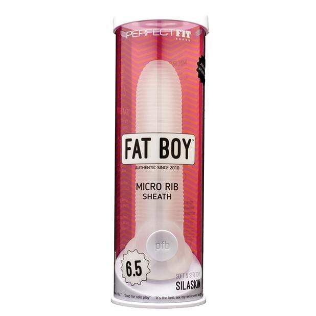 Perfect Fit - Fat Boy Micro Rib Sheath Cock Sleeve 6.5" (Clear) -  Cock Sleeves (Non Vibration)  Durio.sg