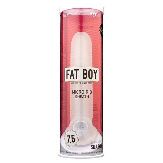Perfect Fit - Fat Boy Micro Rib Sheath Cock Sleeve 7.5" (Clear) -  Cock Sleeves (Non Vibration)  Durio.sg