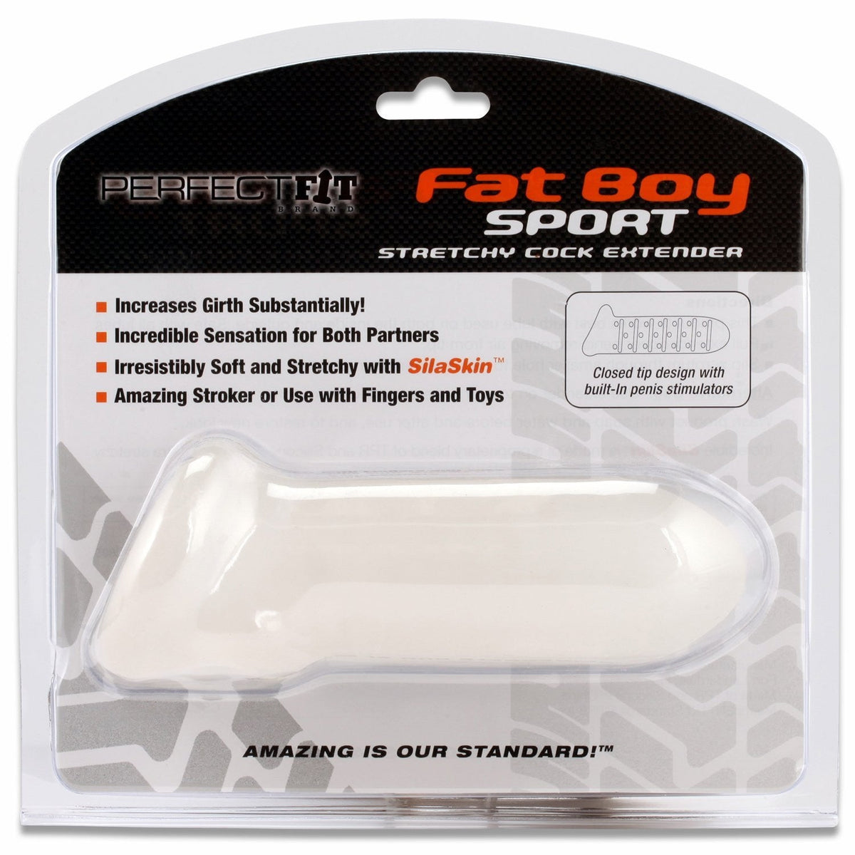 Perfect Fit - Fat Boy Sport Extender 6&quot; (Clear) -  Cock Sleeves (Non Vibration)  Durio.sg
