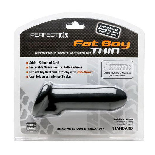 Perfect Fit - Fat Boy Thin Cock Sleeve Standard (Black) -  Cock Sleeves (Non Vibration)  Durio.sg