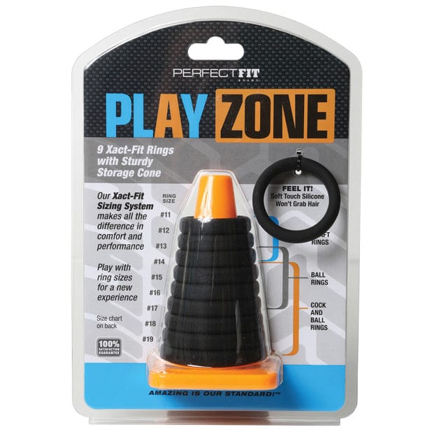 Perfect Fit - Play Zone Xact Fit Silicone Cock Rings Kit Pack of 9 (Black) -  Silicone Cock Ring (Non Vibration)  Durio.sg