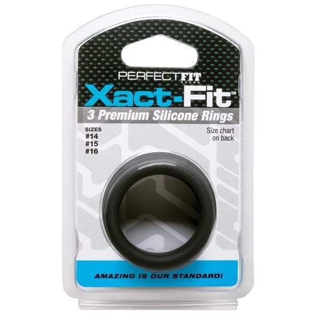 Perfect Fit - Xact Fit 3 Cock Ring Kit S/M (Black) -  Cock Ring (Non Vibration)  Durio.sg
