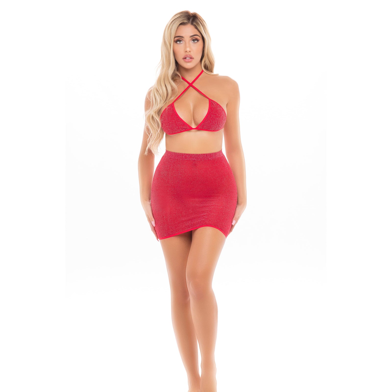 Pink Lipstick - Black Cherry 2Pc Skirt Costume Set O/S (Red) -  Dresses  Durio.sg