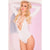Pink Lipstick - Lace To The Top Bodysuit Costume S/M (White) -  Bodysuits  Durio.sg