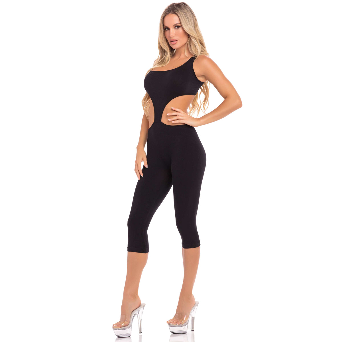 Pink Lipstick - One Shoulder Cropped Catsuit Bodystocking Costume M/L (Black) -  Bodystockings  Durio.sg