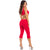 Pink Lipstick - One Shoulder Cropped Catsuit Bodystocking Costume S/M (Red) -  Bodystockings  Durio.sg