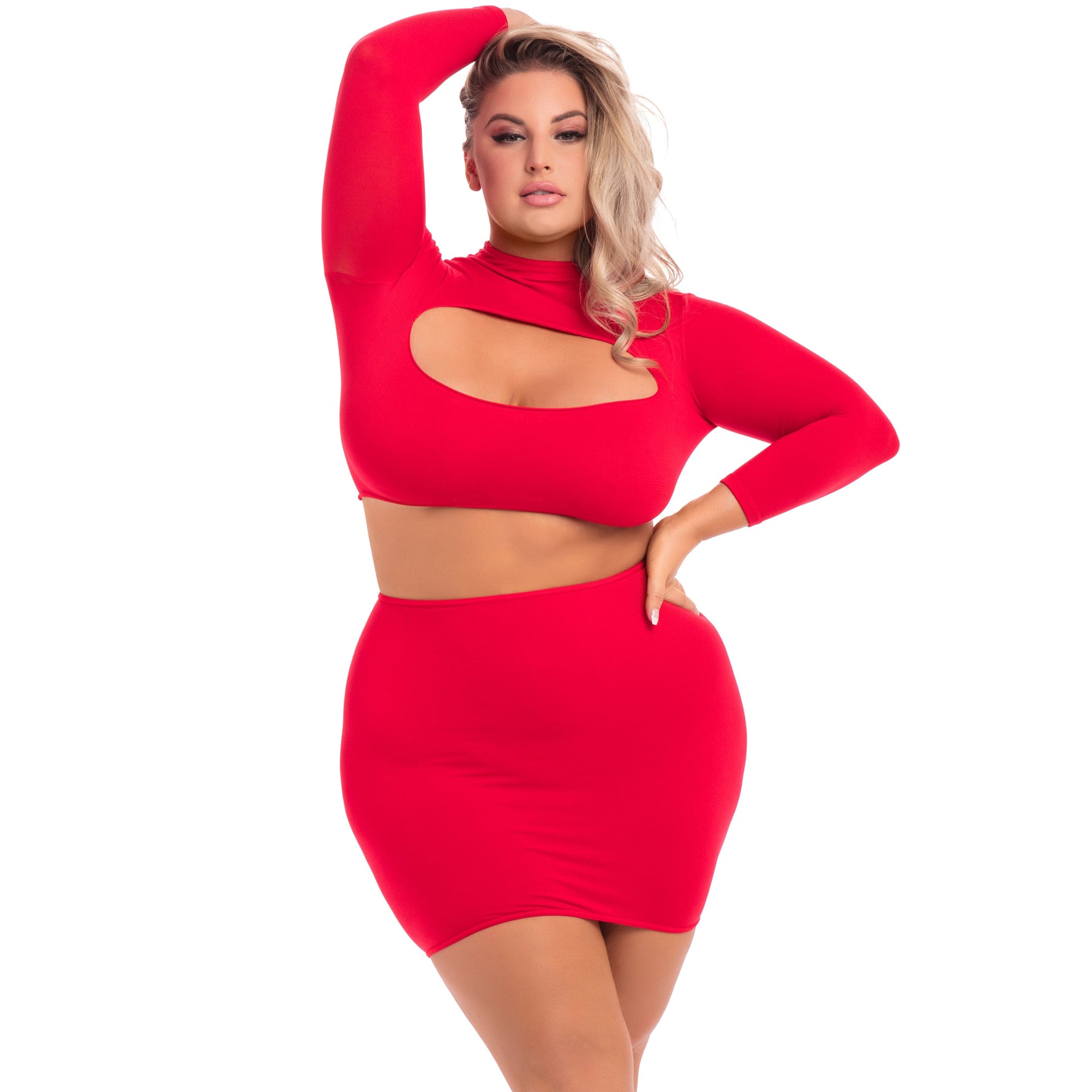 Pink Lipstick - Stop and Stare 2Pc Skirt Costume Set 3X/4X (Red) -  Dresses  Durio.sg