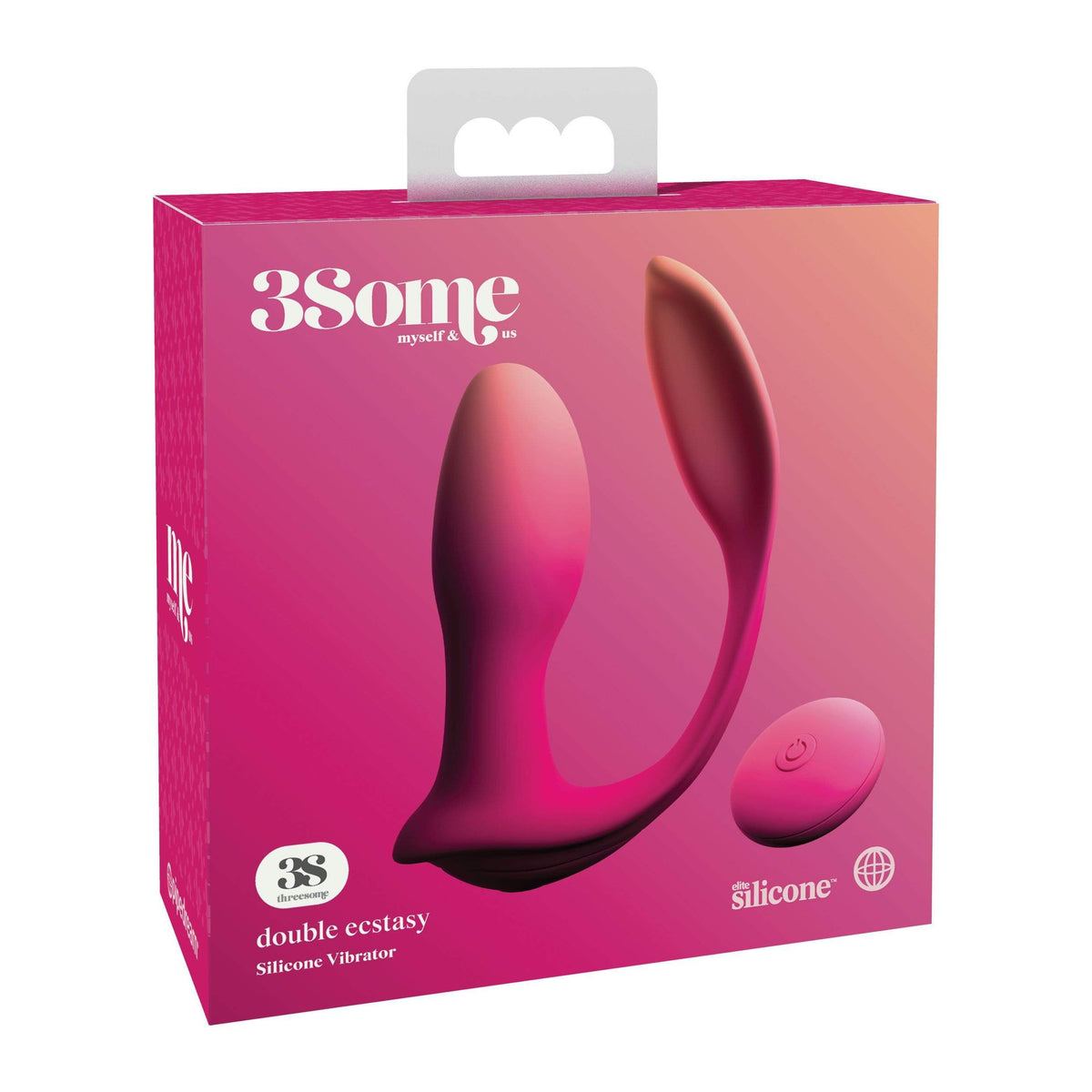 Pipedream - 3Some Myself and Us Double Ecstasy Silicone Vibrator (Pink) -  Couple&#39;s Massager (Vibration) Rechargeable  Durio.sg