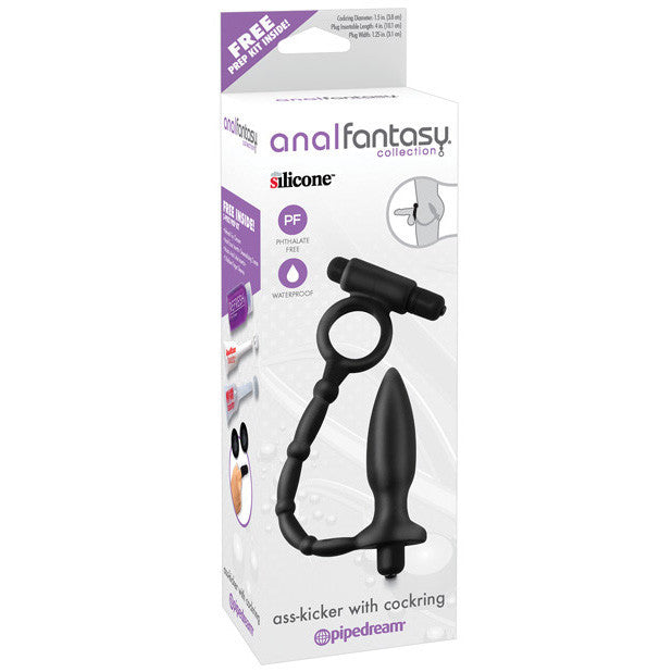 Pipedream - Anal Fantasy Collection Ass-kicker Butt Plug with Cockring (Black) -  Anal Plug (Vibration) Non Rechargeable  Durio.sg
