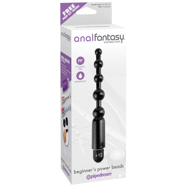 Pipedream - Anal Fantasy Collection Beginner&#39;s Power Beads (Black) -  Anal Beads (Vibration) Non Rechargeable  Durio.sg