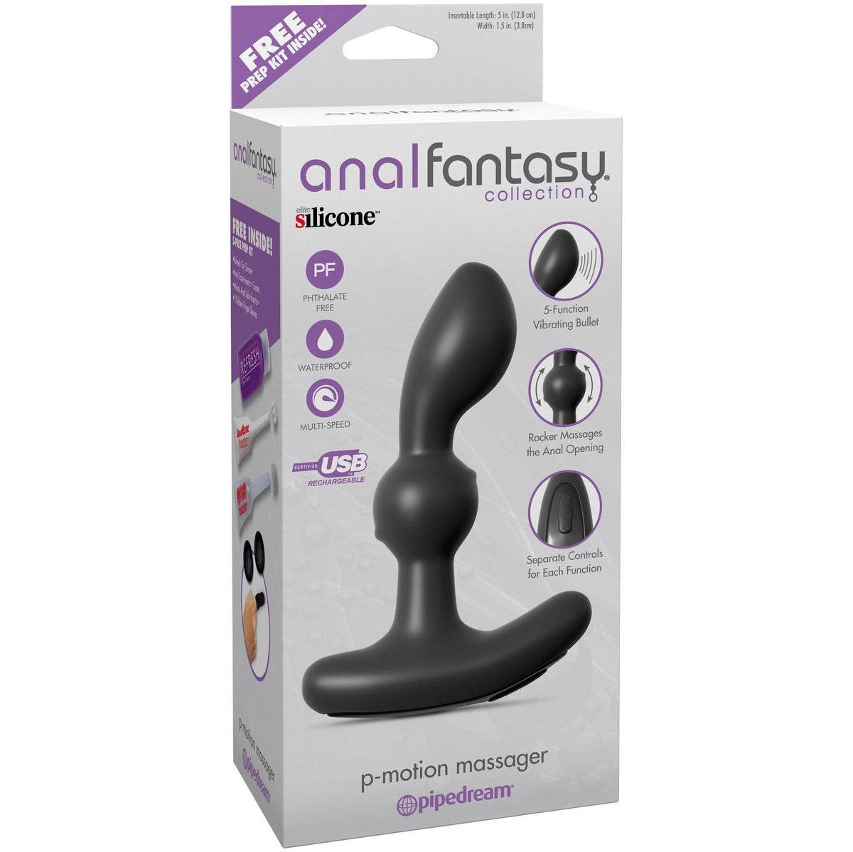 Pipedream - Anal Fantasy Collection P-Motion Prostate Massager -  Prostate Massager (Vibration) Rechargeable  Durio.sg