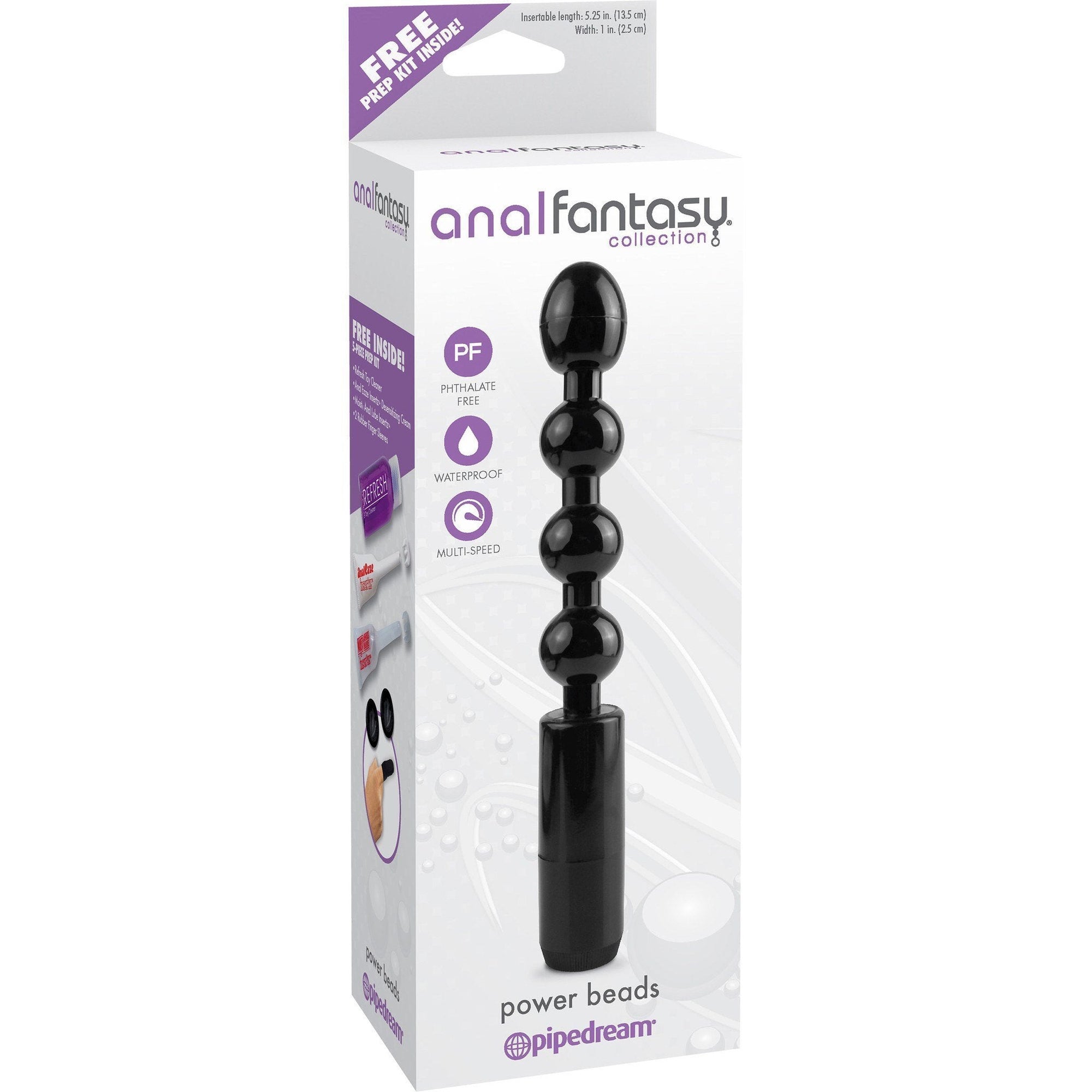 Pipedream - Anal Fantasy Collection Power Beads (Black) -  Anal Beads (Vibration) Non Rechargeable  Durio.sg