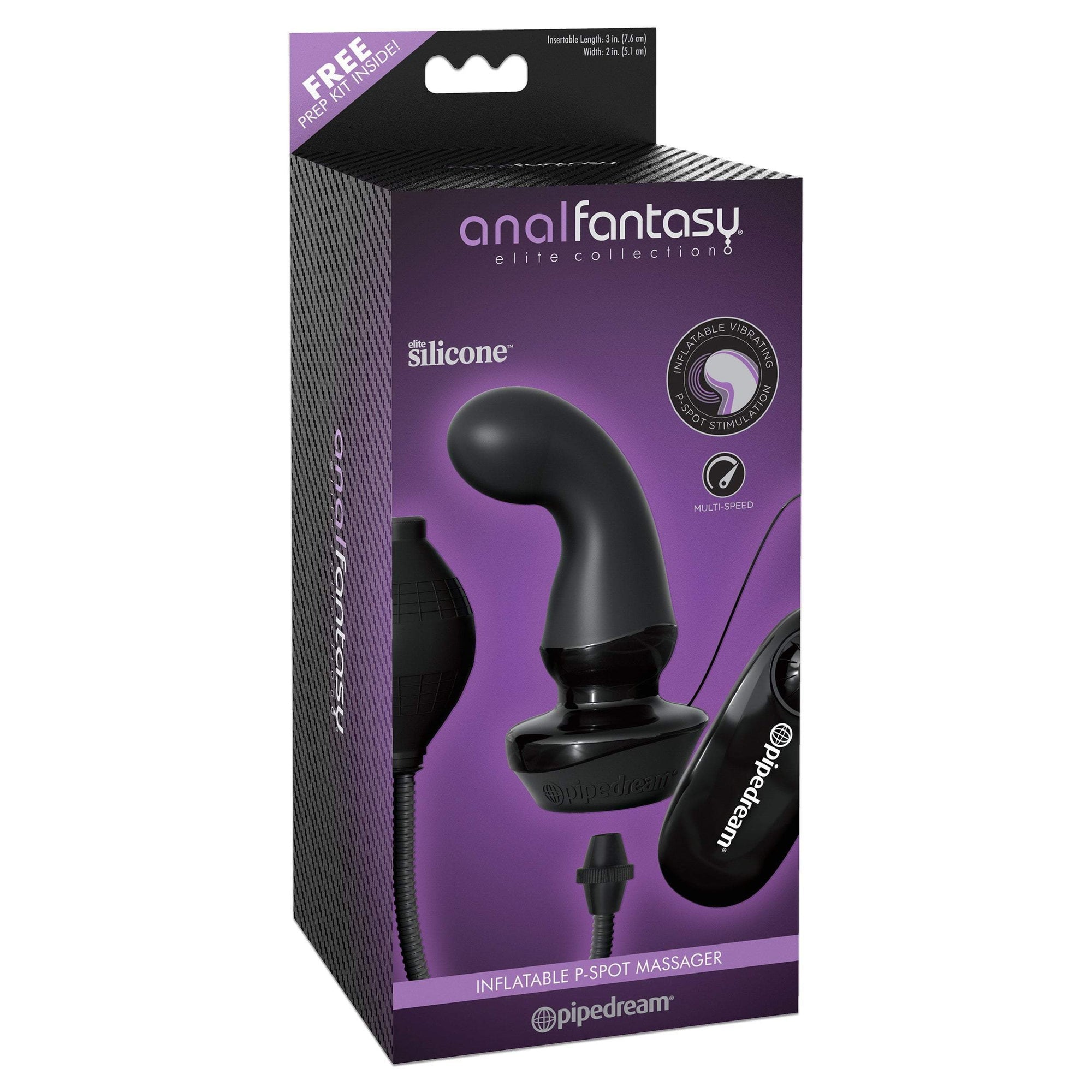 Pipedream - Anal Fantasy Elite Collection Inflatable P-Spot Massager (Black) -  Expandable Anal Plug (Non Vibration)  Durio.sg