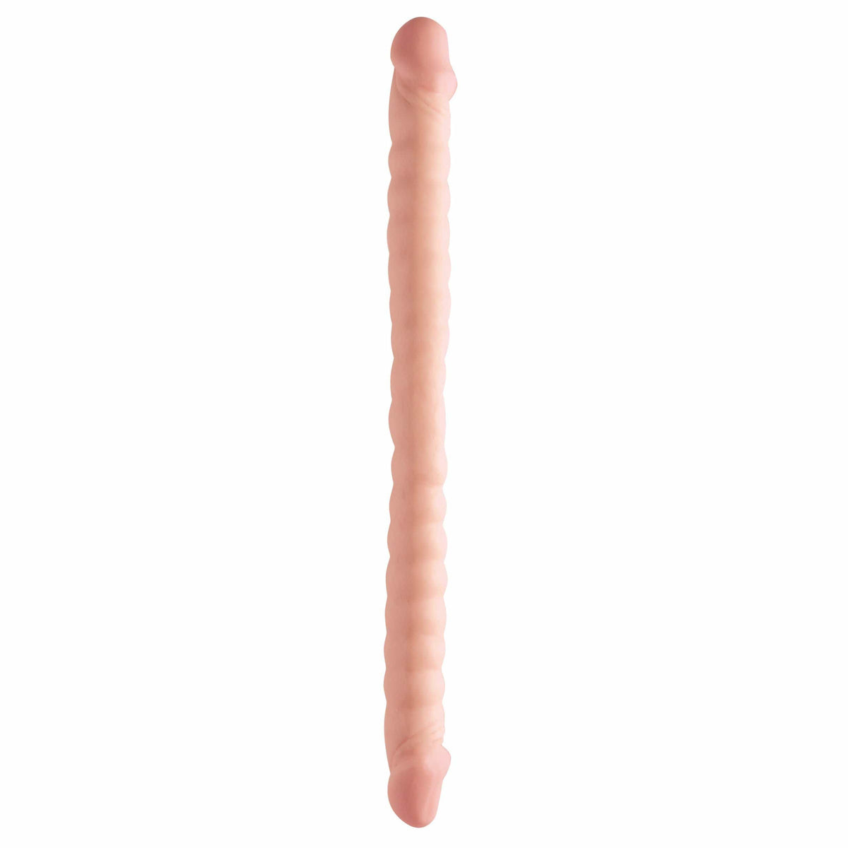 Pipedream - Basix Rubber Works Ribbed Double Dong 18&quot; (Beige) -  Double Dildo (Non Vibration)  Durio.sg