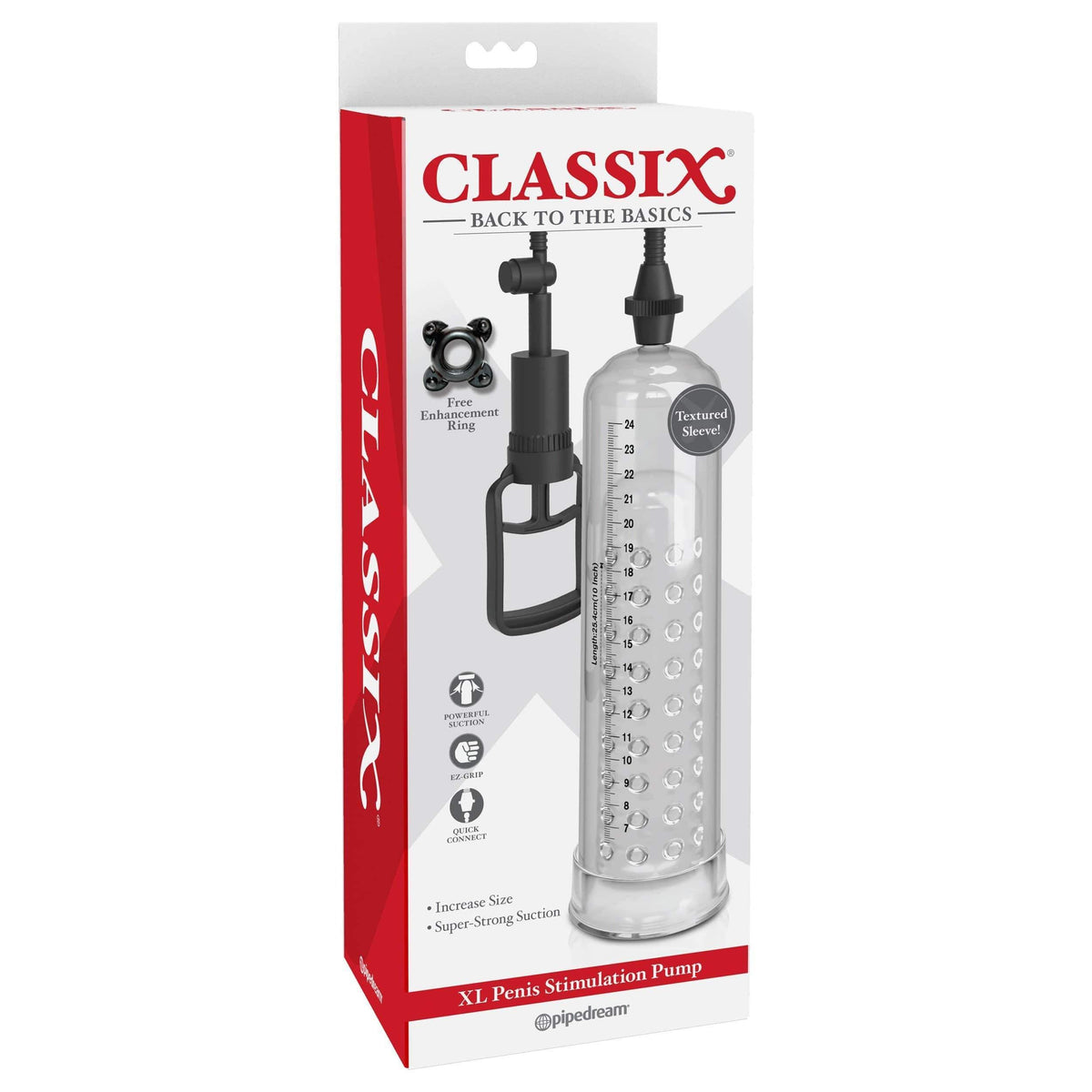 Pipedream - Classix XL Penis Stimulation Pump (Clear) -  Penis Pump (Non Vibration)  Durio.sg