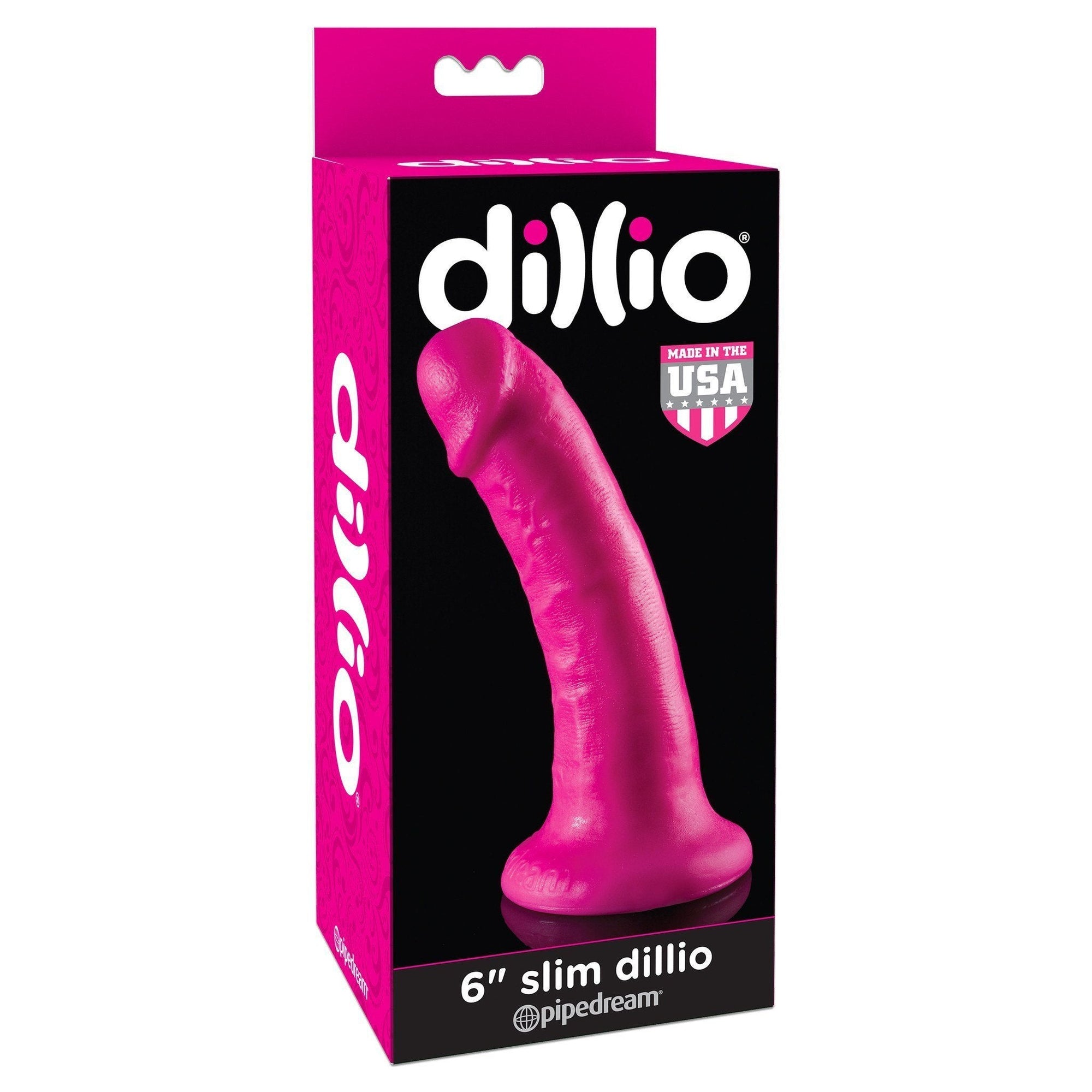 Pipedream - Dillio 6" Slim Dillio Dildo (Pink) -  Realistic Dildo with suction cup (Non Vibration)  Durio.sg