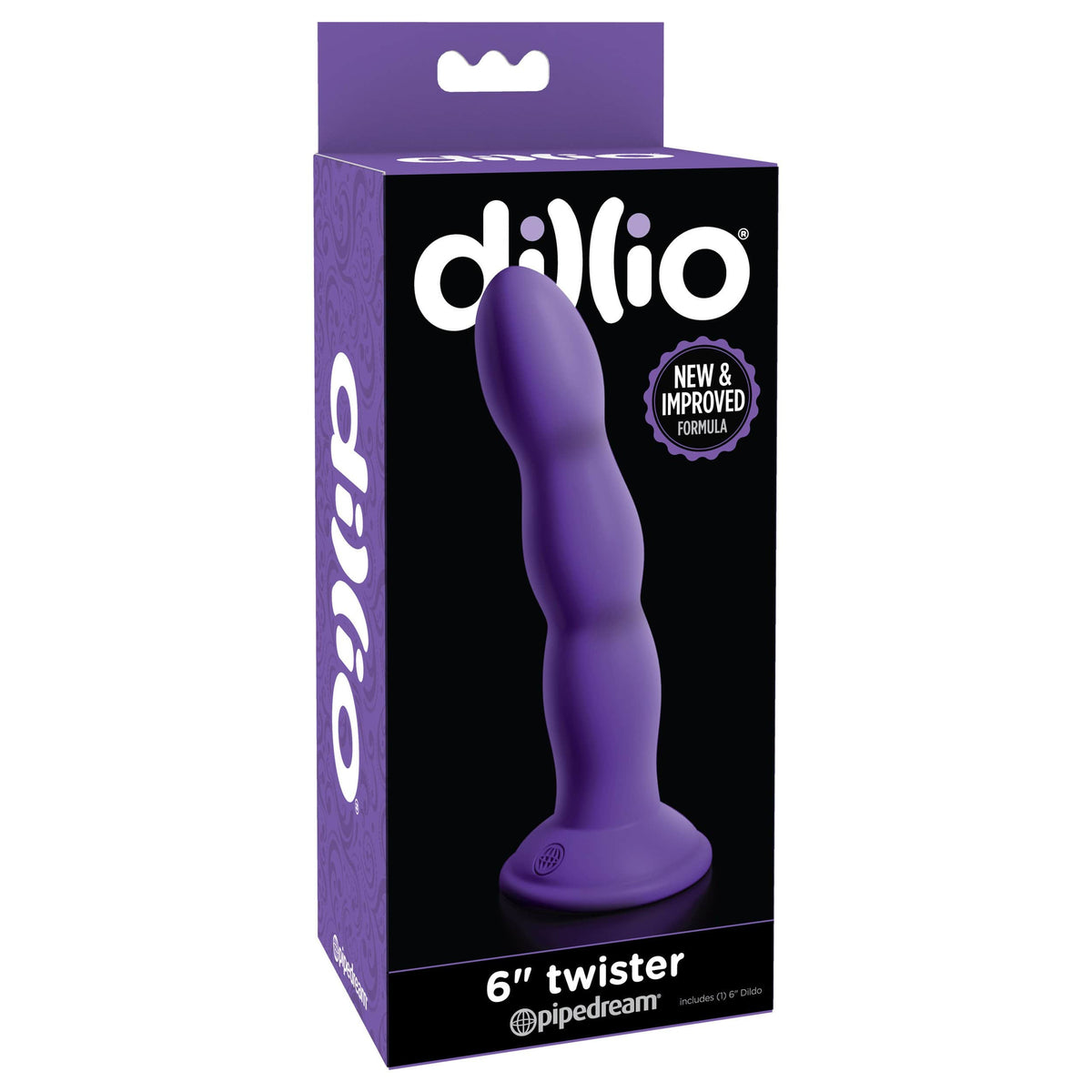 Pipedream - Dillio Twister Dildo 6&quot; (Purple) -  Non Realistic Dildo with suction cup (Non Vibration)  Durio.sg