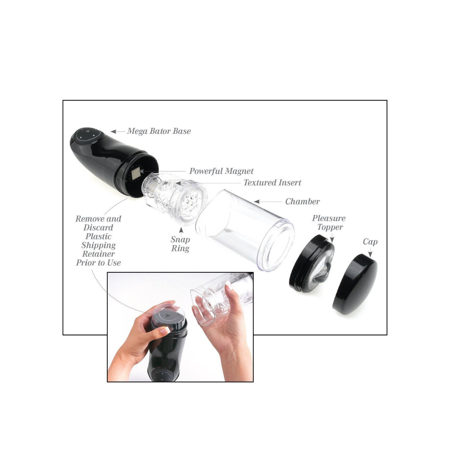 Pipedream - Extreme Mega Bator Rechargeable Strokers Pussy (White) -  Masturbator Vagina (Vibration) Rechargeable  Durio.sg