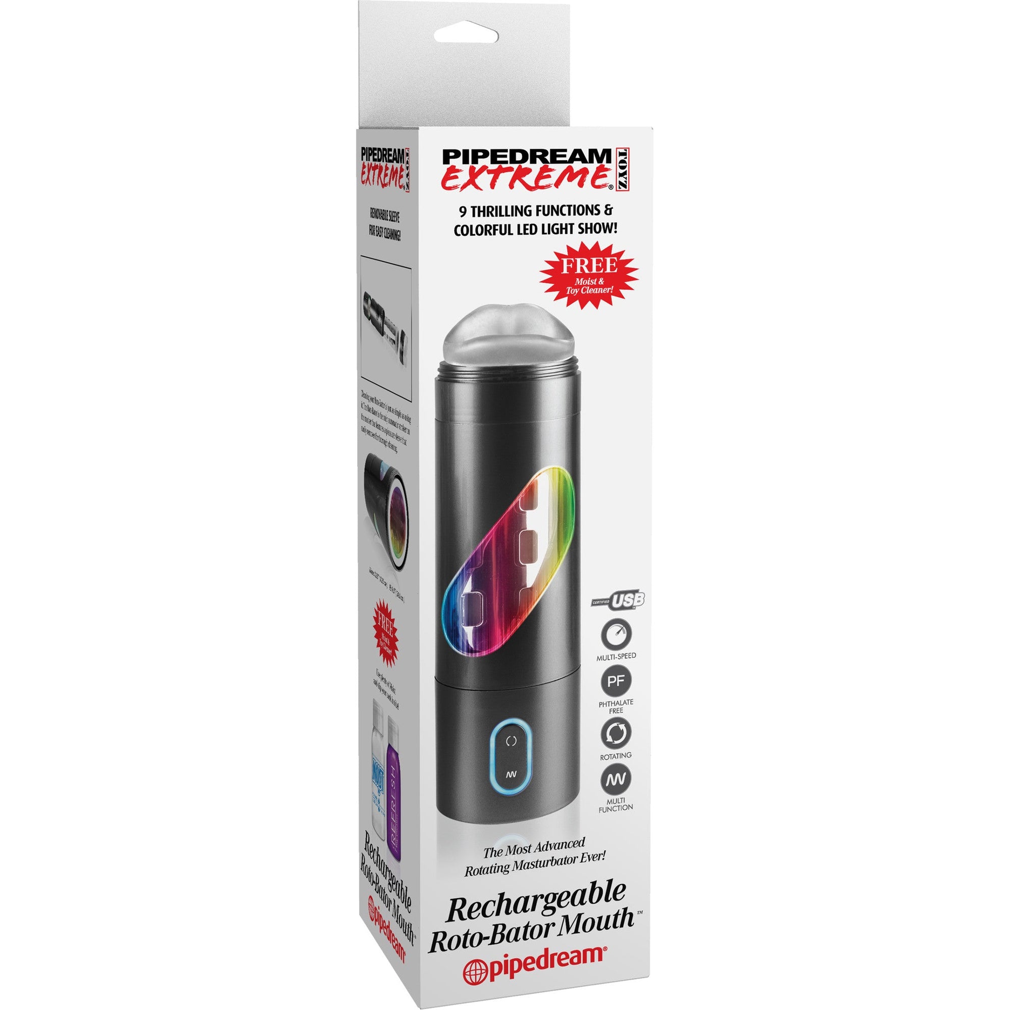 Pipedream - Extreme Rechargeable Roto-Bator Mouth Masturbator (Black) -  Masturbator Mouth (Vibration) Non Rechargeable  Durio.sg