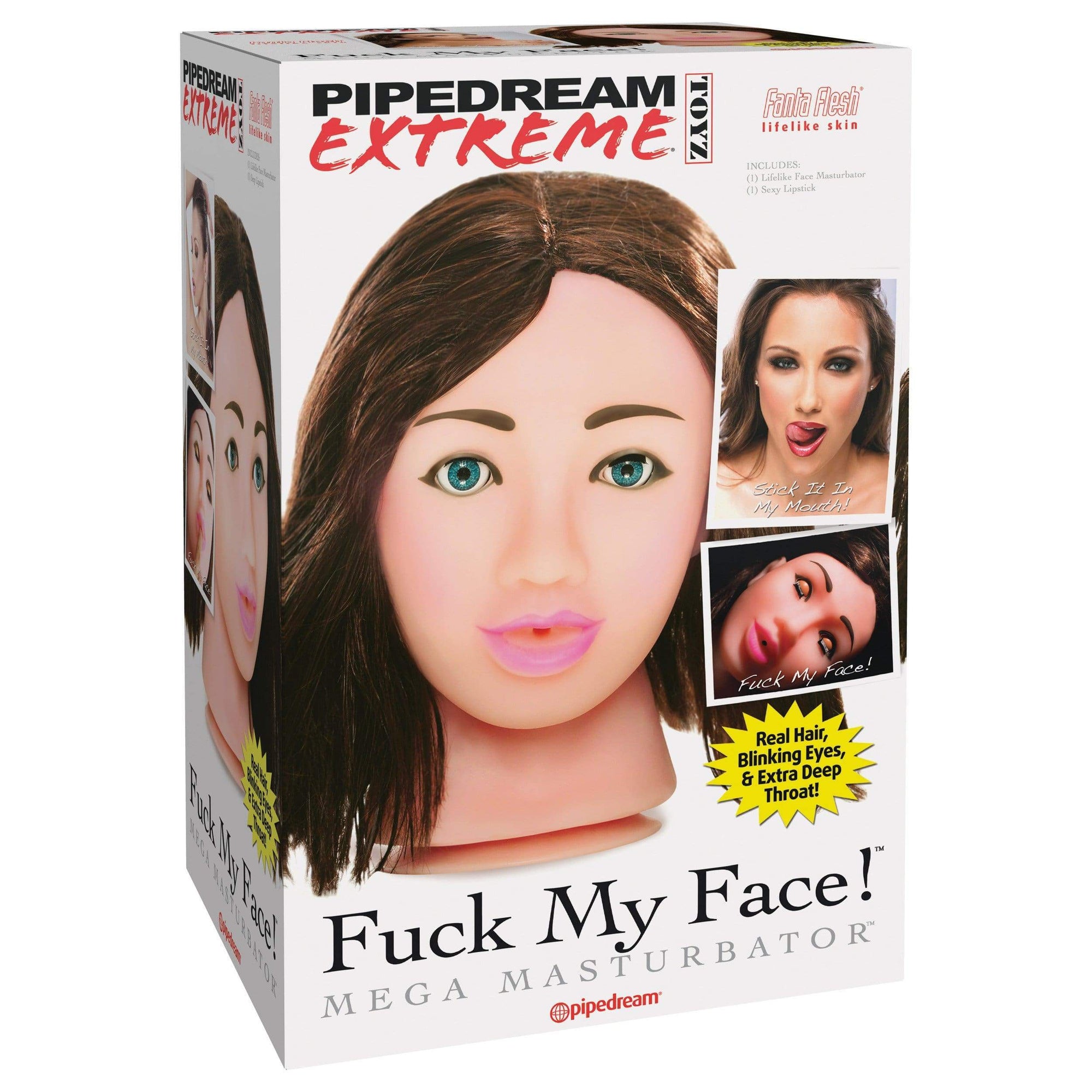 Pipedream - Extreme Toyz Fuck My Face Brunette Masturbator (Beige) -  Masturbator Mouth (Non Vibration)  Durio.sg