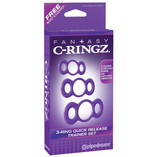 Pipedream - Fantasy C-Ringz 3 Ring Quick Release Trainer Set (Purple) -  Silicone Cock Ring (Non Vibration)  Durio.sg