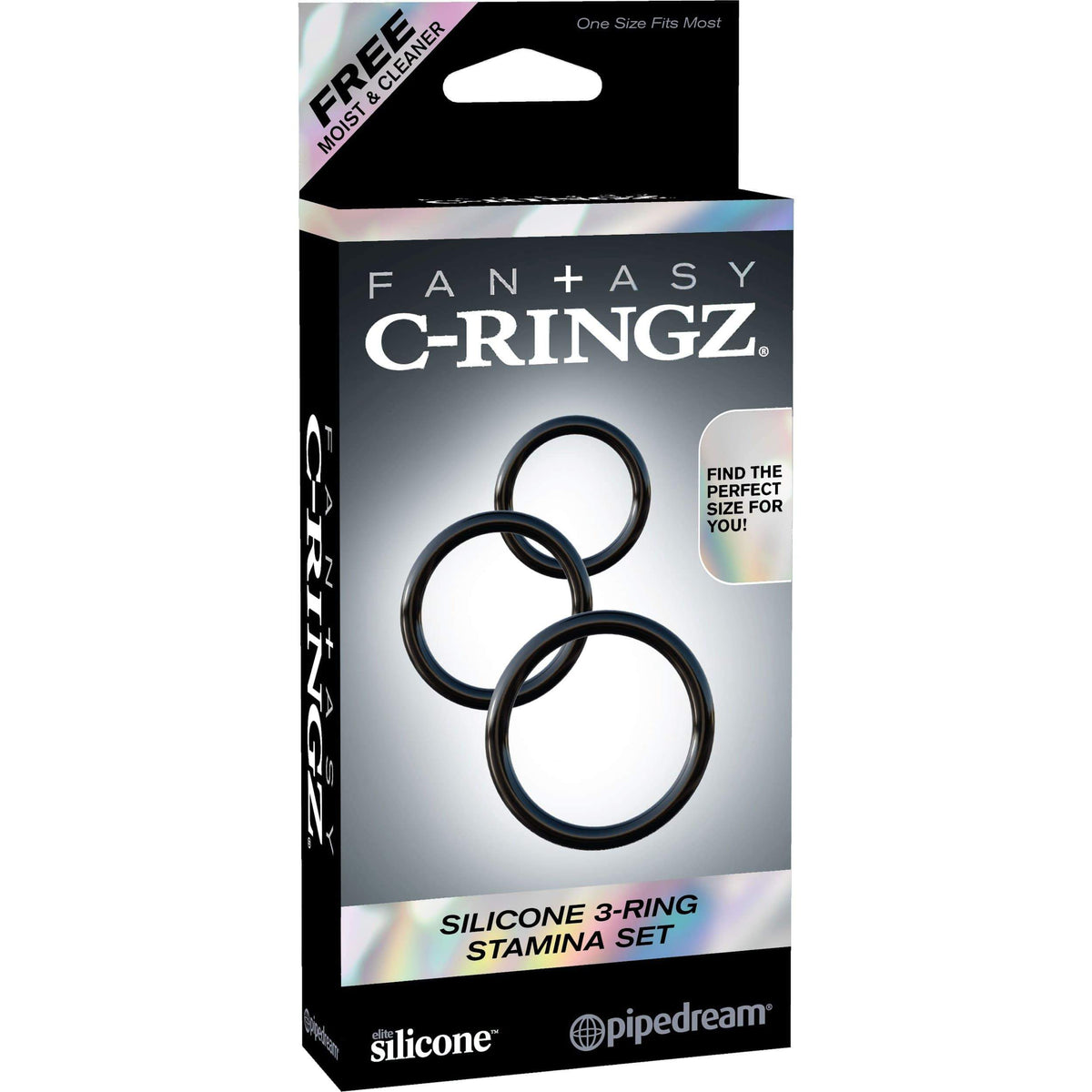 Pipedream - Fantasy C Ringz Silicone 3 Ring Stamina Set (Black) -  Silicone Cock Ring (Non Vibration)  Durio.sg