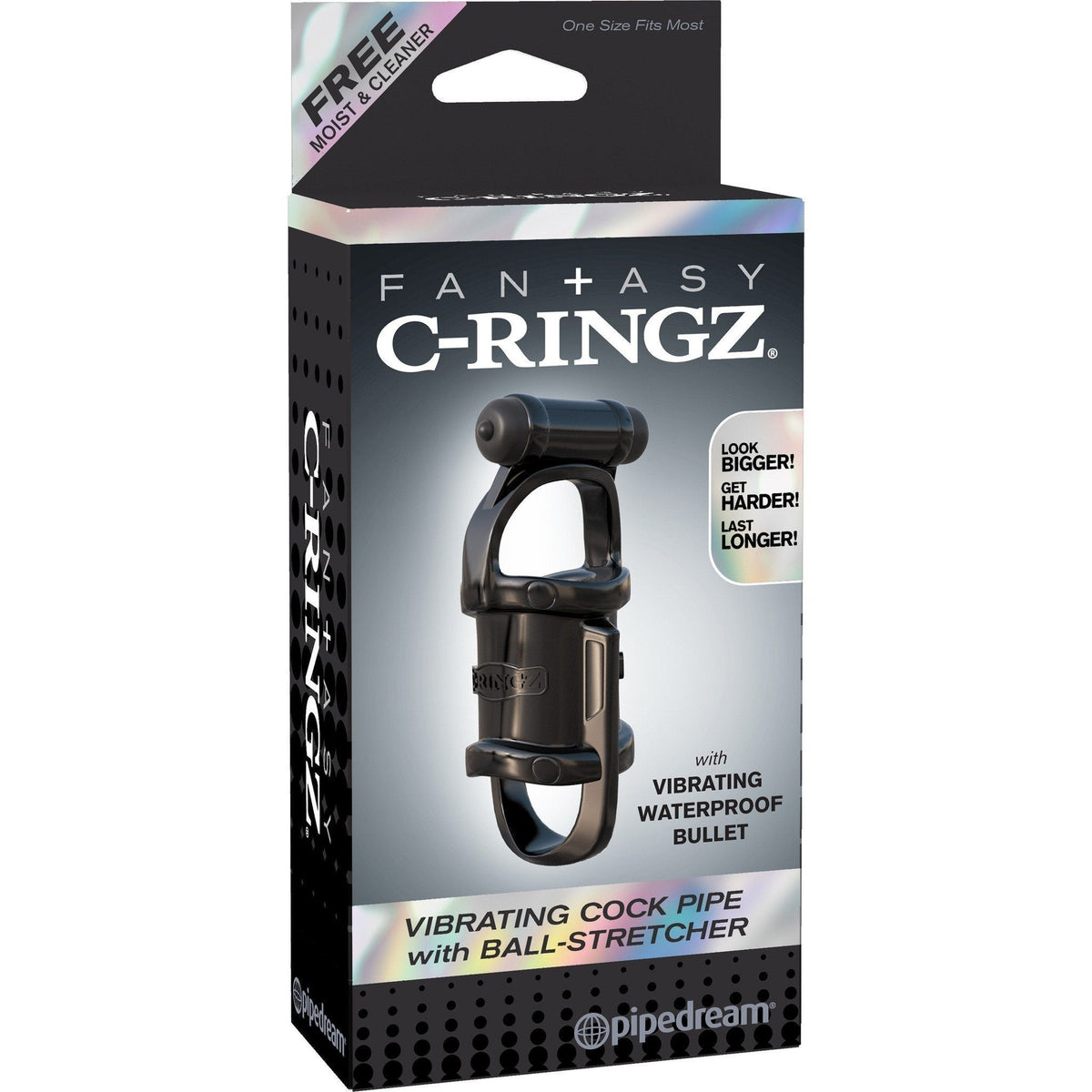Pipedream - Fantasy C-Ringz Vibrating Cock Pipe With Ball-Stretcher (Black) -  Rubber Cock Ring (Vibration) Non Rechargeable  Durio.sg
