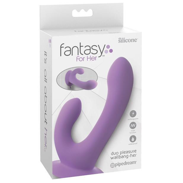 Pipedream - Fantasy For Her Duo Pleasure Wallbang Her Suction Cup Dildo (Purple) -  Non Realistic Dildo with suction cup (Non Vibration)  Durio.sg