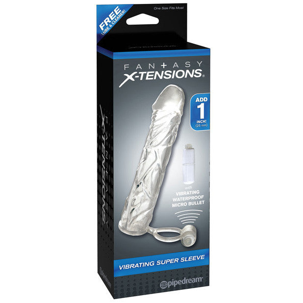 Pipedream - Fantasy X-tensions Vibrating Super Cock Sleeve -  Cock Sleeves (Vibration) Non Rechargeable  Durio.sg