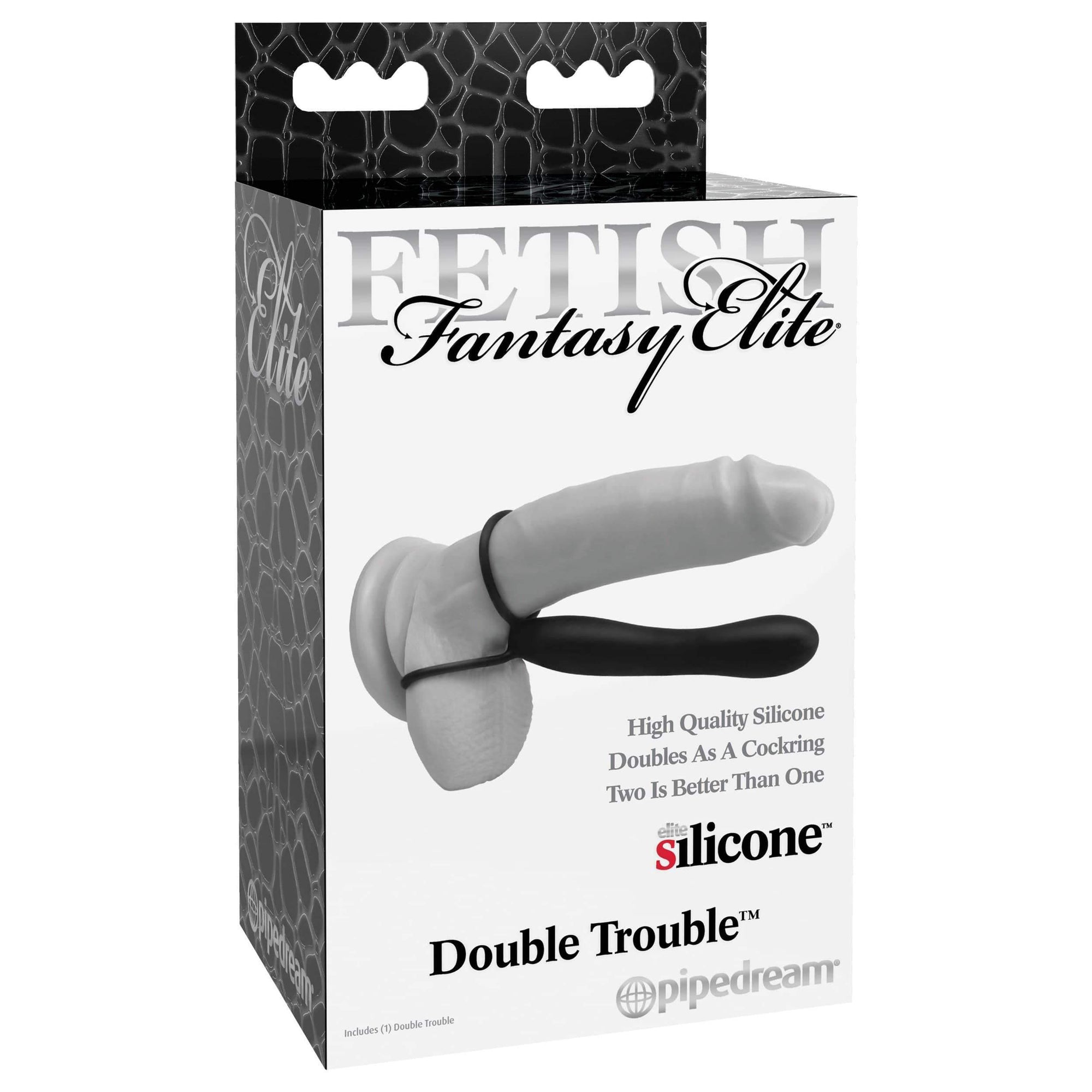 Pipedream - Fetish Fantasy Elite Double Trouble Cock Ring (Black) -  Cock Ring (Non Vibration)  Durio.sg