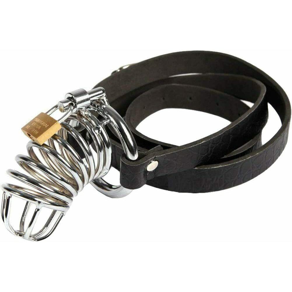 Pipedream - Fetish Fantasy Extreme Chastity Metal Cock Cage with Belt (Silver) -  Metal Cock Cage (Non Vibration)  Durio.sg
