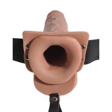 Pipedream - Fetish Fantasy Hollow Squirting Strap On with Balls 7.5" (Brown) -  Strap On with Hollow Dildo for Male (Non Vibration)  Durio.sg