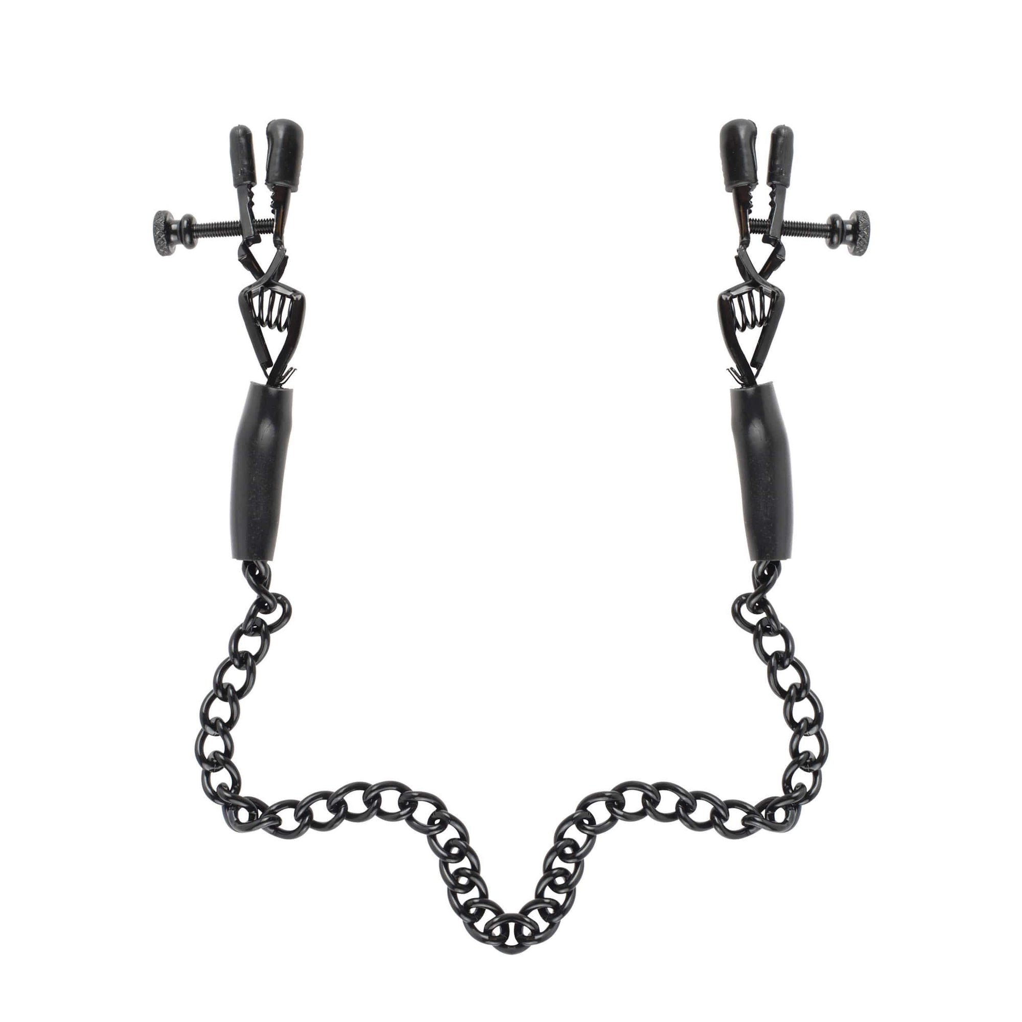 Pipedream - Fetish Fantasy Series Adjustable Nipple Chain Clamps (Black) -  Nipple Clamps (Non Vibration)  Durio.sg