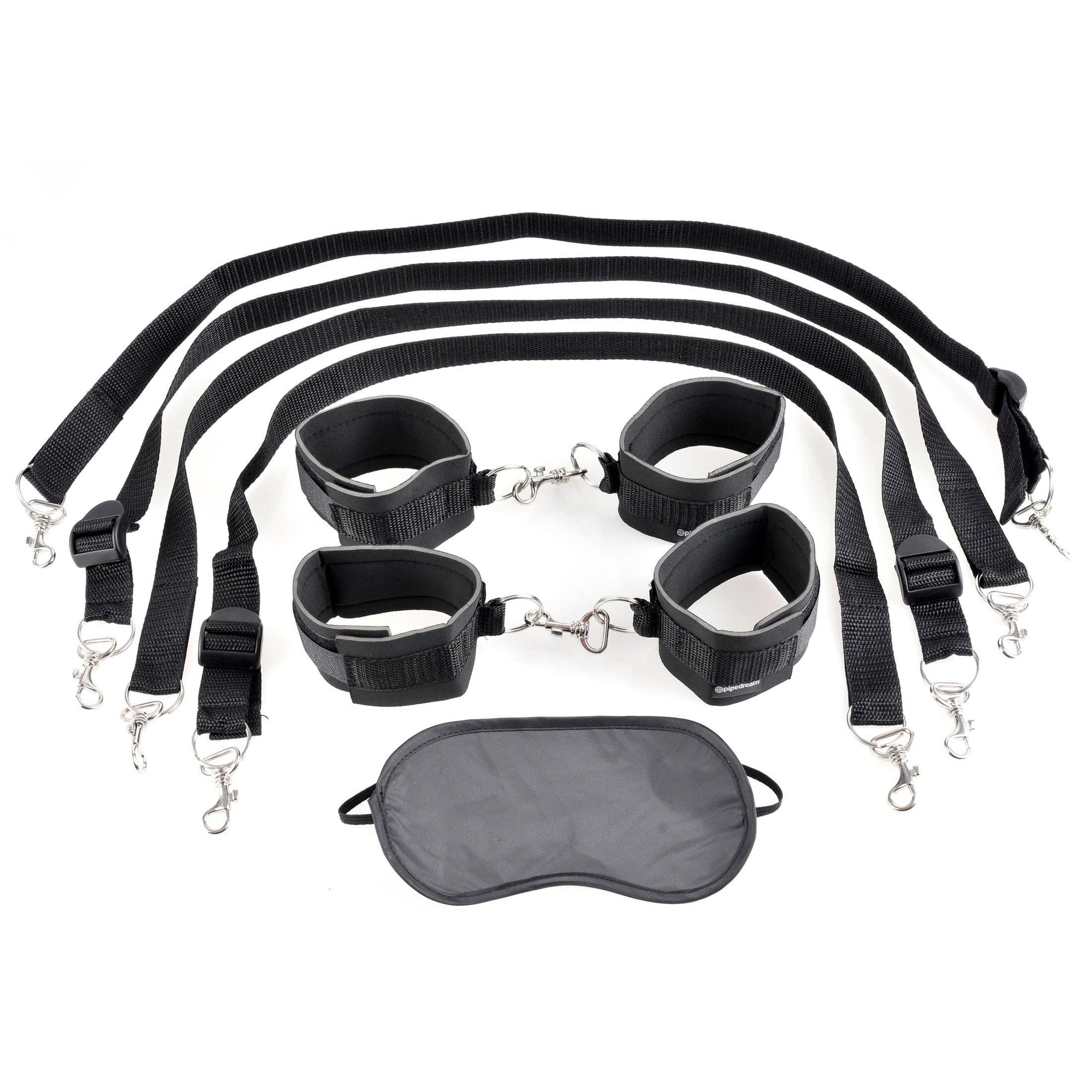 Pipedream - Fetish Fantasy Series Cuff and Tether Set (Black) -  Bed Restraint  Durio.sg